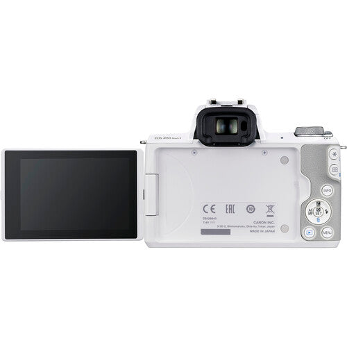 Canon EOS M50 Mark II Body with EF-M 15-45mm STM White